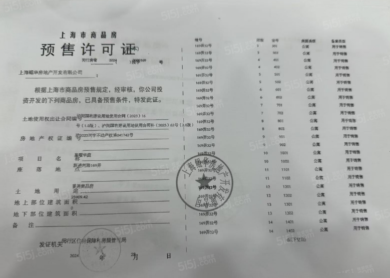 大华星耀预售许可证