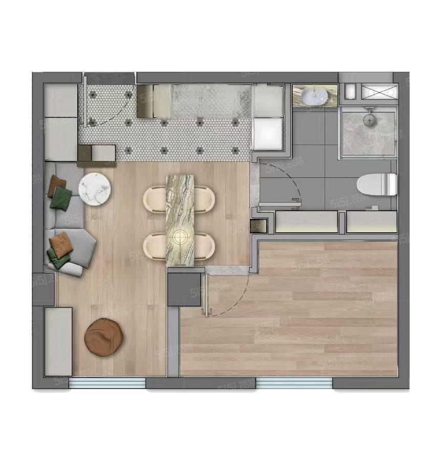 绿洲·拾光里1室1厅1卫