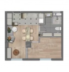 1室1厅1卫户型图