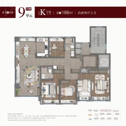 4室2厅3卫户型图
