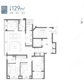 4室2厅2卫户型图