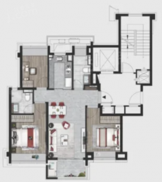 3室2厅2卫户型图