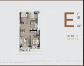 3室2厅1卫户型图