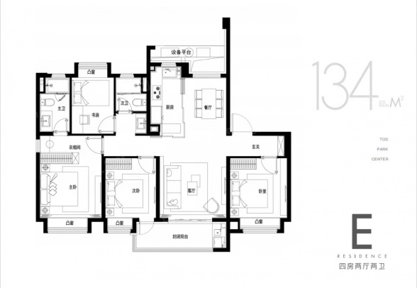 4室2厅2卫户型详情