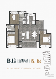 3室2厅2卫户型图