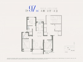 3室2厅2卫户型图