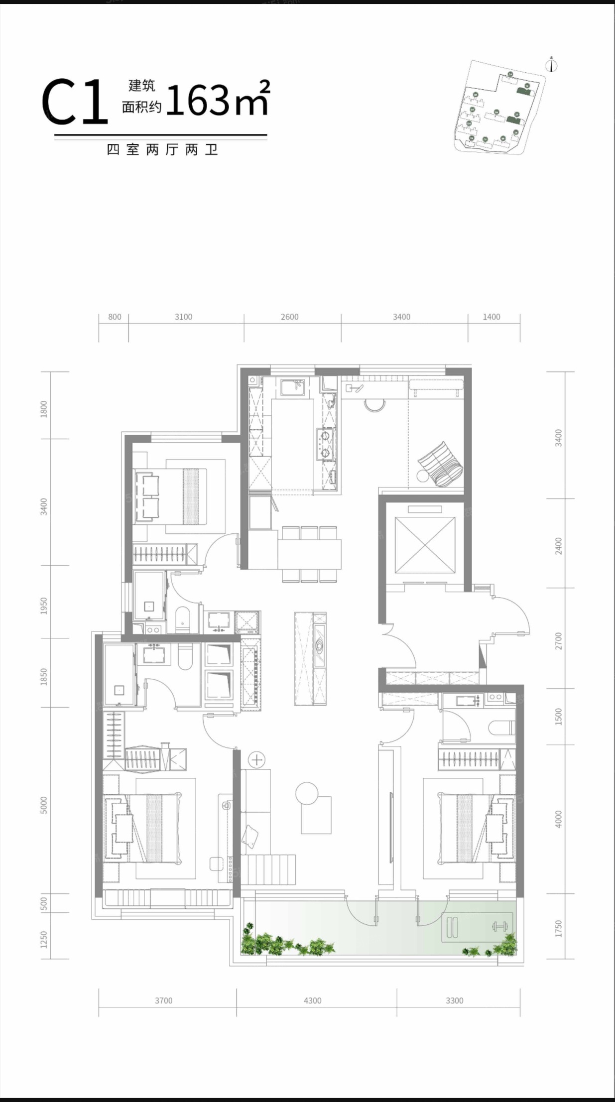 兴创沐春墅4室2厅2卫