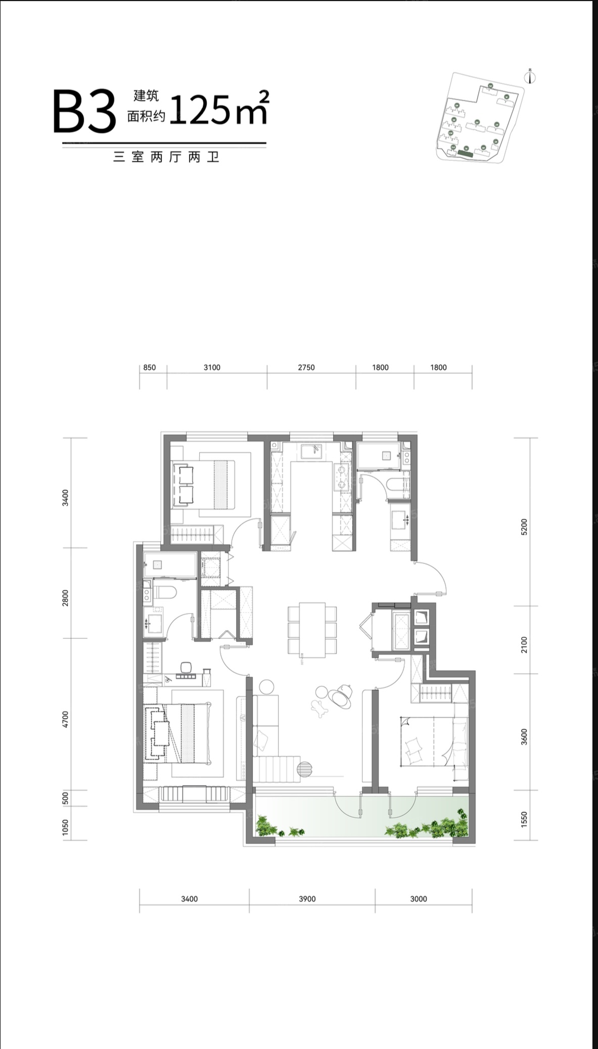 兴创沐春墅3室2厅2卫