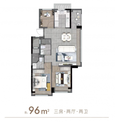 3室2厅2卫户型详情