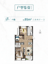 3室2厅1卫户型图