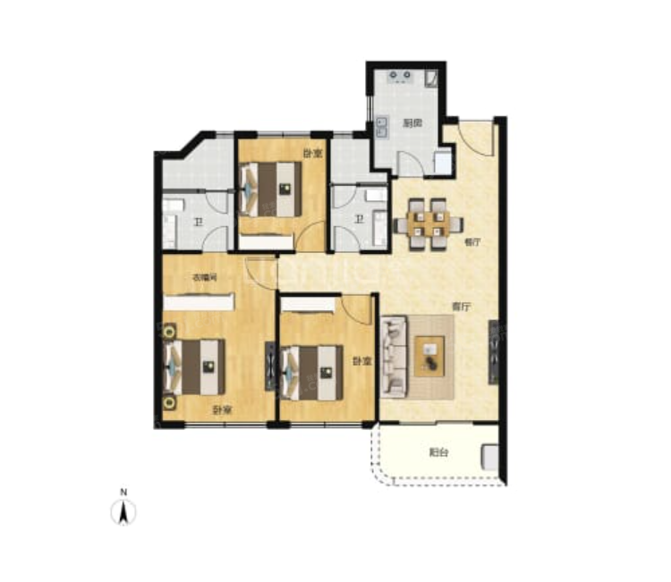 虹盛里3室2厅2卫