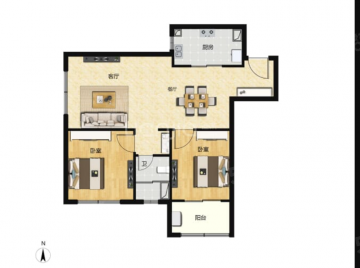 虹盛里2室2厅1卫
