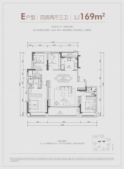 E户型169方