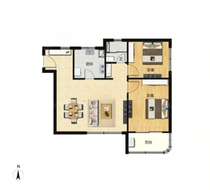 虹盛里2室2厅1卫