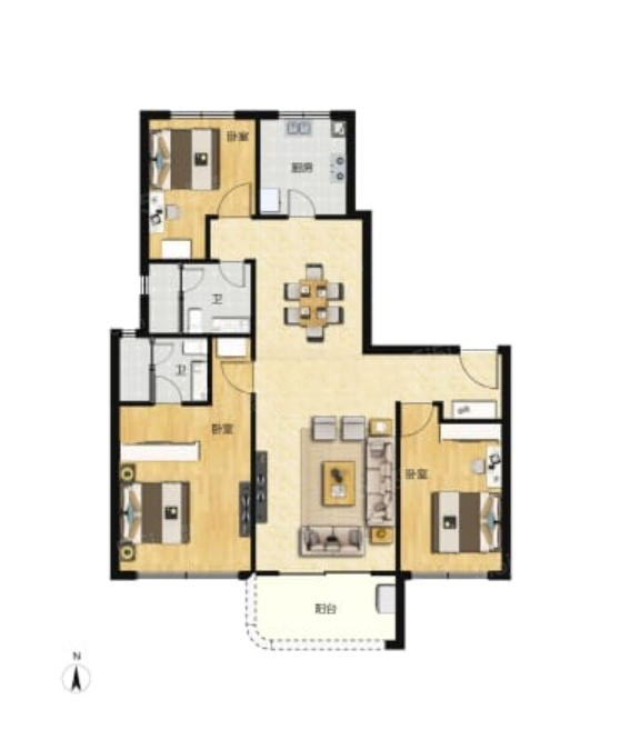 虹盛里3室2厅2卫