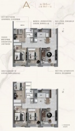 3室2厅1卫户型图