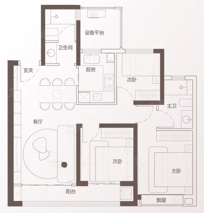 3室2厅2卫户型详情