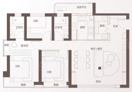 3室2厅2卫户型图