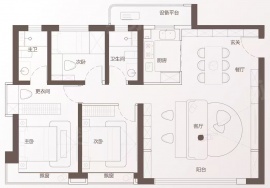 3室2厅2卫户型图