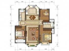 3室2厅2卫户型图