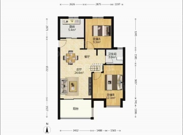万业名苑2室2厅1卫