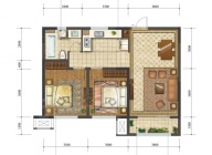 2室2厅1卫户型图