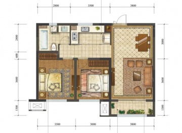 天房粤翠名邸2室2厅1卫