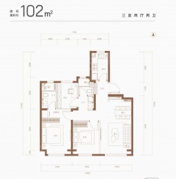 3室2厅2卫户型图