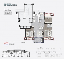 3室2厅2卫户型图