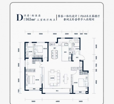 3室2厅2卫户型详情