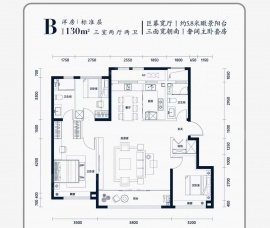 3室2厅2卫户型图