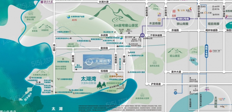 太湖朗墅区位图