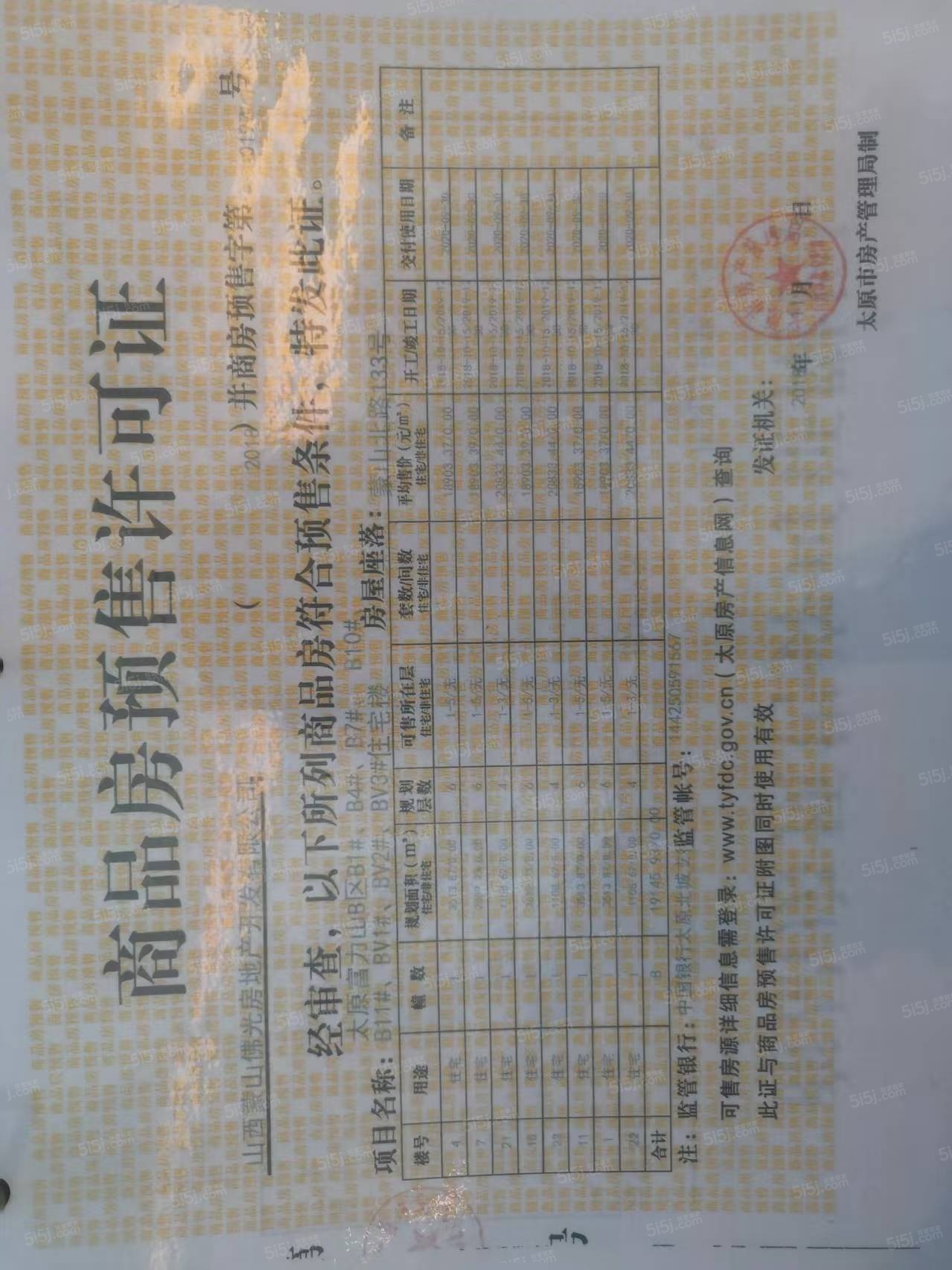 富力山预售许可证