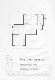 2室2厅1卫户型图