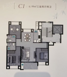 3室2厅2卫户型图
