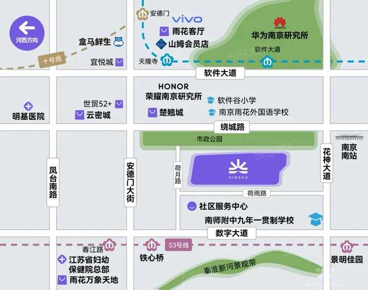 联发雨花新澍区位图