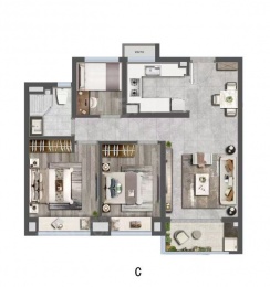 3室2厅1卫户型图