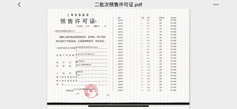 中环铂樾预售许可证