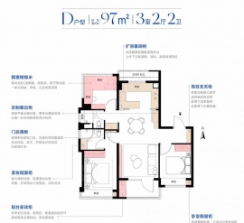 3室2厅2卫户型图