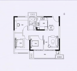 3室2厅1卫户型图