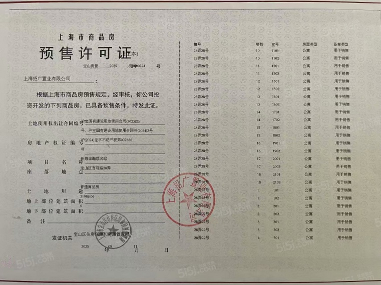 招商时代乐章预售许可证