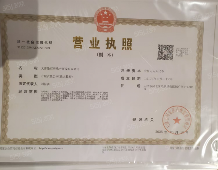 金地上湾玖峯开发商营业执照