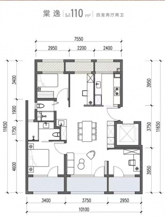 4室2厅2卫户型详情