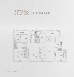 3室2厅1卫户型图