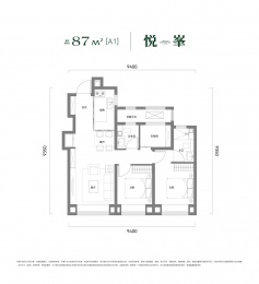 3室2厅2卫户型图