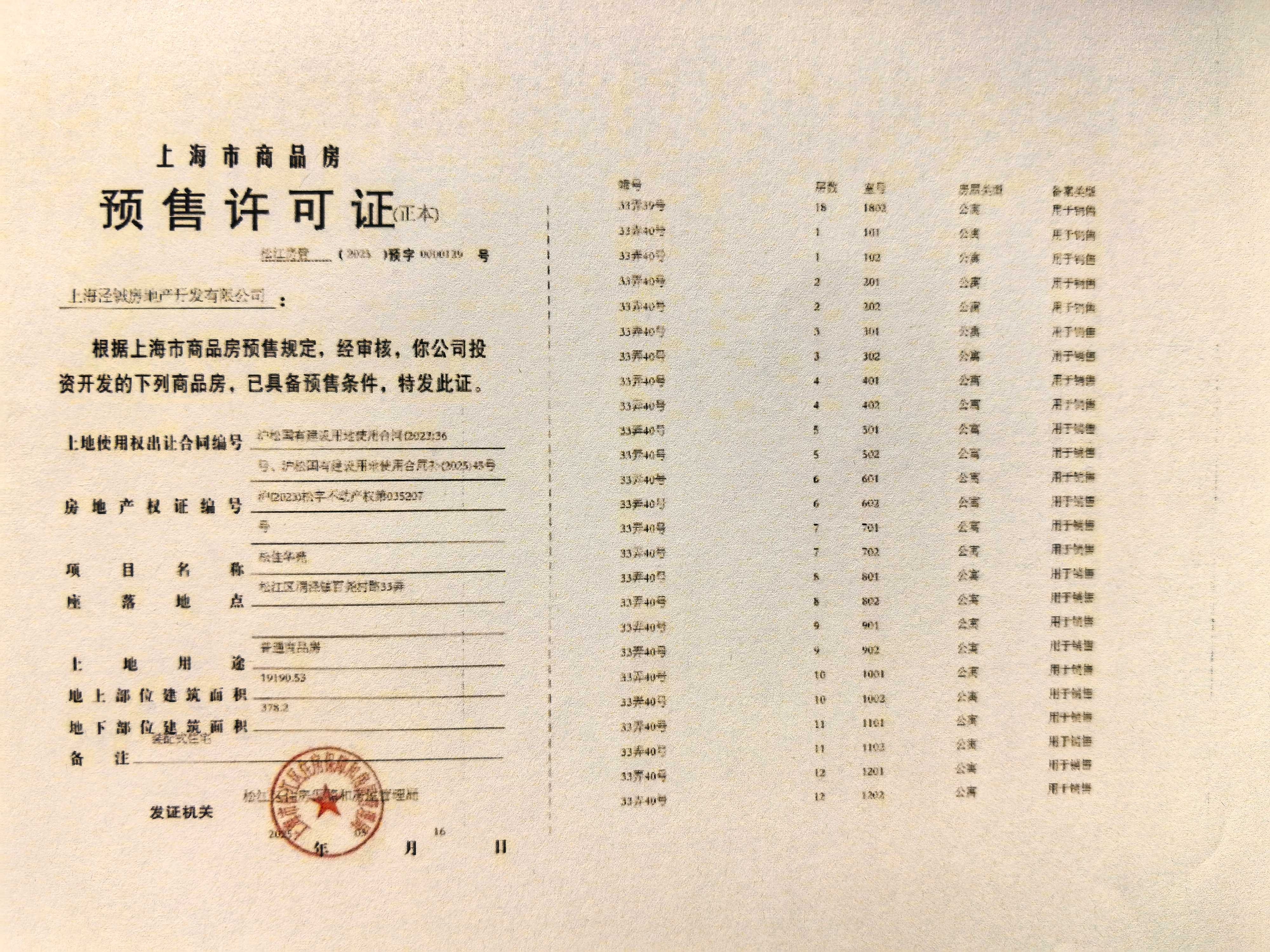 华发海上都荟预售许可证