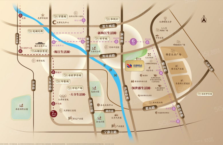 信达听松花园区位图