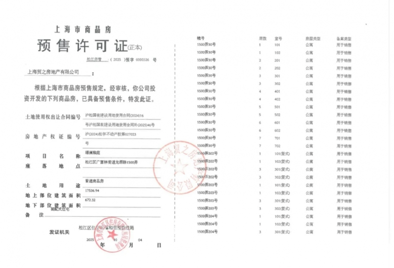 国贸海上原墅预售许可证