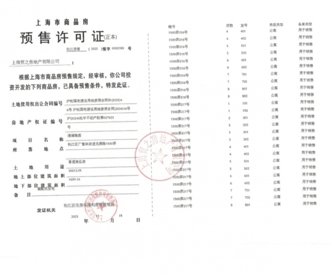 国贸海上原墅预售许可证