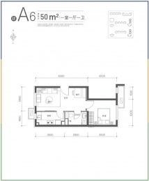 1室1厅1卫户型图